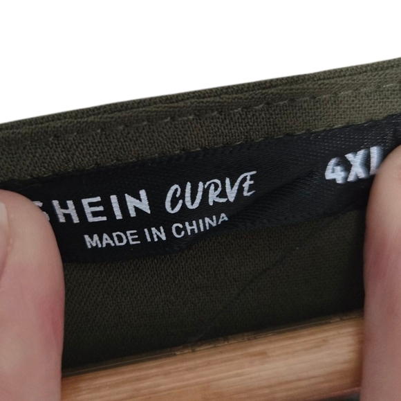 Shein Curve Olive Green Button-Up Dress Size 4XL - Picture 4 of 4